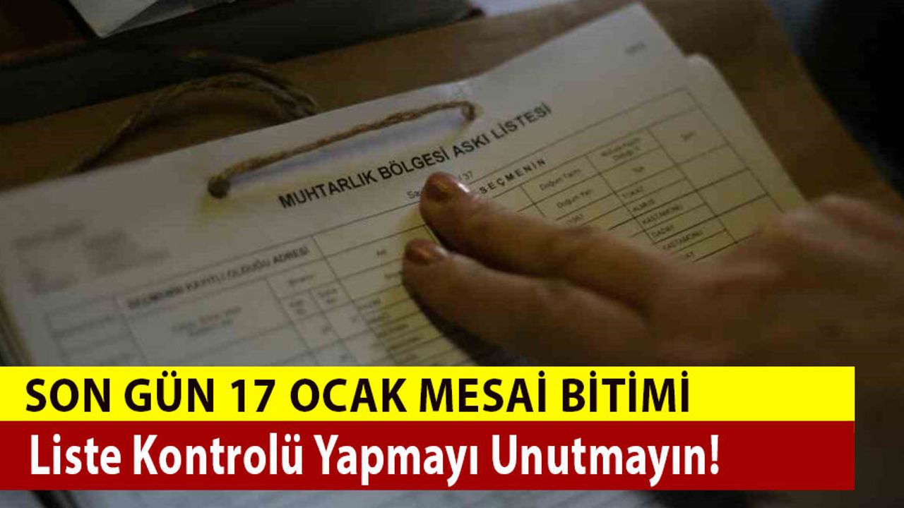 Listeler Askıya Çıkıyor