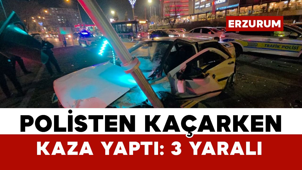 Polisten kaçarken kaza yaptı: 3 yaralı
