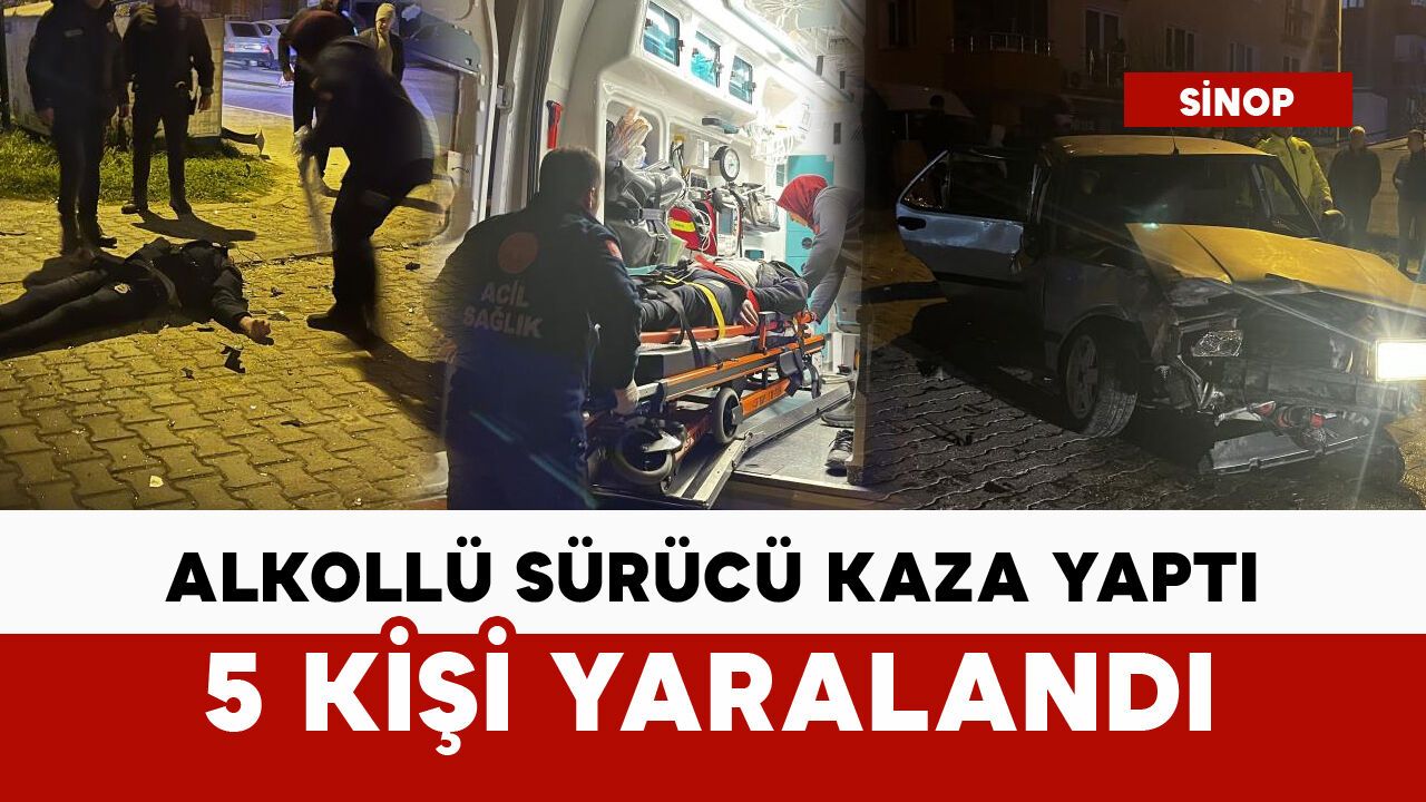 Polisten kaçan alkollü sürücü kaza yaptı: 5 yaralı
