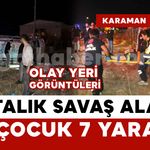 Karaman’da kaza: Ortalık savaş alanına döndü, 5’i çocuk 7 yaralı