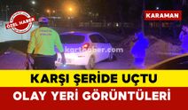 orta refüjden karşı şeride geçti OLAY YERİ GÖRÜNTÜLERİ