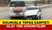 (FOTO EKLENDİ) Karaman’da dolmuşla Tofaş çarpıştı: 1 yaralı