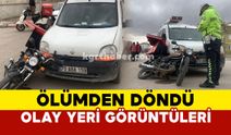 (FOTO GALERİ)Karaman’da hafif ticari araçla çarpışan motokurye ölümden döndü