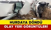 (FOTO EKLENDİ)Hafif ticari araçla çarpışan otomobil hurdaya döndü: 1 ağır yaralı