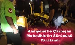 Kamyonetle Çarpışan Motosikletin Sürücüsü Yaralandı