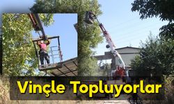 Can Güvenlikleri İçin Vinçle Topluyorlar