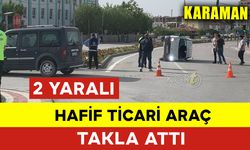 Karaman'da Hafif Ticari Araç Takla Attı: 2 Yaralı