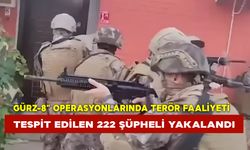 “Gürz-8” Operasyonlarında Terör Faaliyeti  Yürüttüğü Tespit Edilen 222 Şüpheli Yakalandı