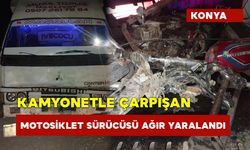 Kamyonetle Çarpışan Motosiklet Sürücüsü Ağır Yaralandı