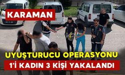 Karaman'da Uyuşturucudan 1'i Kadın 3 Kişi Yakalandı