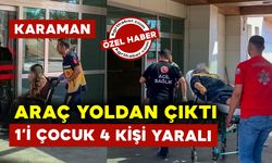 Karaman'da Yoldan Çıkan Araç Kaza Yaptı: 1'i Çocuk 4 Yaralı