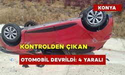 Kontrolden Çıkan Otomobil Devrildi: 4 Yaralı