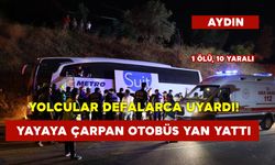 Yolcular Defalarca Uyardı! Yayaya Çarpan Otobüs Yan Yattı