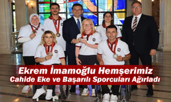 İmamoğlu, Hemşerimiz Cahide Eke ve Başarılı Sporcuları Ağırladı