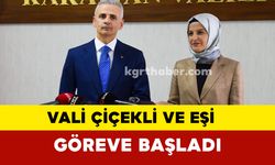 Karaman'ın Yeni Valisi Mehmet Fatih Çiçekli ve eşi göreve başladı