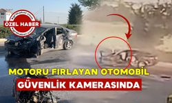 Kazada otomobilin motorunun fırladığı an kamerada: 2 yaralı