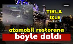 Otomobil restorana böyle daldı: o anlar kamerada