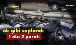 Otomobilin bariyere ok gibi saplandığı kazada 1 kişi öldü 2 kişi yaralandı