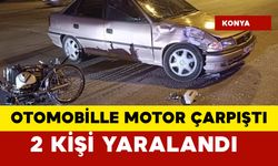 Otomobille motosiklet devrildi: 2 yaralı