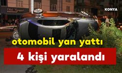 Otomobiller çarpıştı biri yan yattı: 4 yaralı