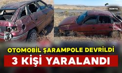 Şarampole devrilen otomobildeki 3 kişi yaralandı