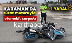 Sürat Motoru ile Otomobil Çarpıştı