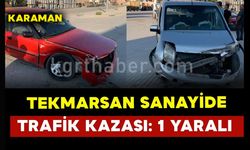 Tekmarsan Sanayide 2 araç çarpıştı: 1 yaralı