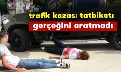 Trafik kazası tatbikatı gerçeğini aratmadı