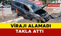 Virajı alamadı takla attı: 1 yaralı