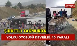 Yolcu otobüsü devrildi: 10 yaralı