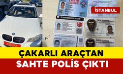 Çakarlı araçtan çıkan polis sahte çıktı