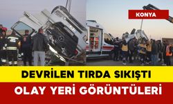 Devrilen tırın içinde sıkıştı: 2 yaralı