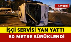 İşçileri taşıyordu yan yattı