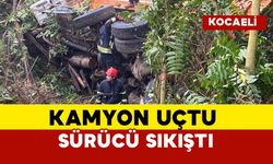 Kamyonda sıkışan sürücü ağır yaralandı