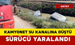 Kamyonet sulama kanalına düştü