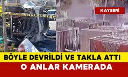 Kamyonetin freni patladı ve takla attı o anlar kamerada