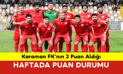 Karaman FK’nın 3 Puan Aldığı Haftada Puan Durumu