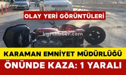 Karaman İl Emniyet Müdürlüğü Önünde Kaza OLAY YERİ GÖRÜNTÜLERİ