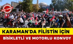 Karaman’da Filistin için motorlu ve bisikletli konvoy düzenlendi