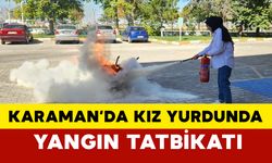 Karaman'da KYK Kız yurdunda yangın tatbikatı