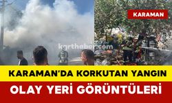 Karaman'da mahallede korkutan yangın... Olay yeri görüntüleri