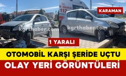 Karaman'da otomobil karşı şeride uçtu: 1 yaralı