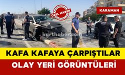 Karaman'da transporter minibüsle otomobil çarpıştı: olay yeri görüntüleri