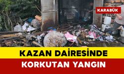 Kazan dairesinde korkutan yangın