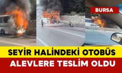 Otobüs seyir halinde alevlere teslim oldu