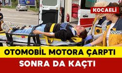 Otomobil motosiklete çarptı ve kaçtı