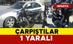 Otomobille motor çarpıştı: 1 yaralı