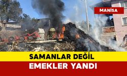 Saman yangınında emekler yandı