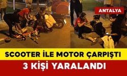 Scooter ile motosiklet çarpıştı: 3 yaralı