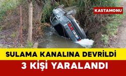 Sulama kanalına otomobil devrildi: 3 yaralı